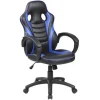 SILLA ROCADA GAMING CON BRAZOS FIJOS BASE NYLON CON RUEDAS BASCULANTE SIMILPIEL NEGRO/AZUL 480X490X1060-1160