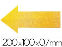 SIMBOLO ADHESIVO DURABLE PVC FORMA DE FLECHA PARA DELIMITACION SUELO AMARILLO 200X100X0,7 MM PACK DE 10