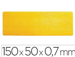 SIMBOLO ADHESIVO DURABLE PVC FORMA DE LINEA PARA DELIMITACION SUELO AMARILLO 150X50X0,7 MM PACK DE 10
