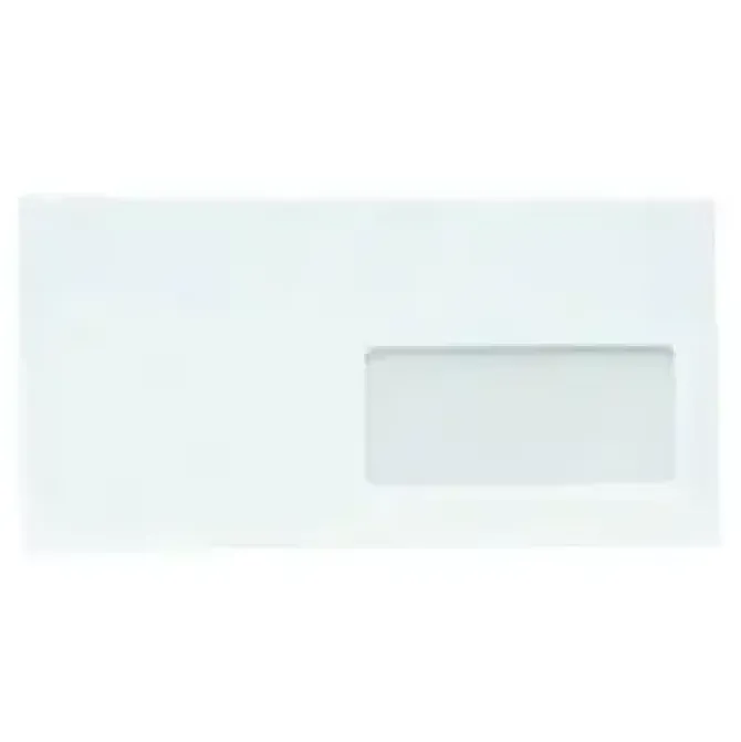 SOBRE AMERICANO 115X225 VENTANA DERECHA LASER DIGITAL CON TIRA DE SILICONA BLANCO 90 GR REF 91111 D