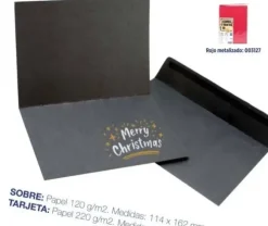 SOBRE+TARJETA PLUS 114*162 MET.ROJ/3U 003127