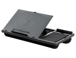 SOPORTE Q-CONNECT ANCHO PARA PORTATIL MOVIL RATON HASTA 17" AJUSTABLE 7 ANGULOS DIFERENTES COLOR NEGRO