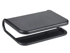 SOPORTE Q-CONNECT PARA PORTATIL Y MONITOR DE PC CON BANDEJA ORGANIZADORA COLOR NEGRO