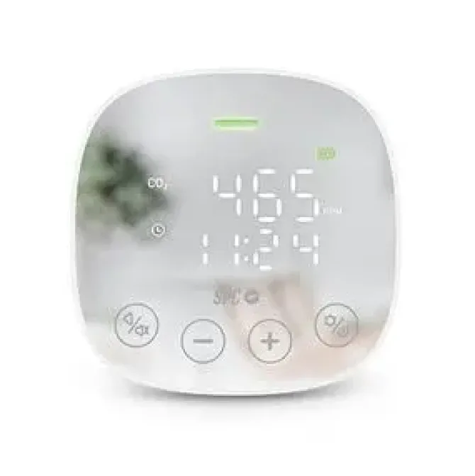 SPC CO2 AIR QUALITY MEDIDOR DE CO2 CON ALARMA VISUAL Y SONORA - TAMBIEN REGISTRA TEMPERATURA Y HUMEDAD - PANTALLA LED
