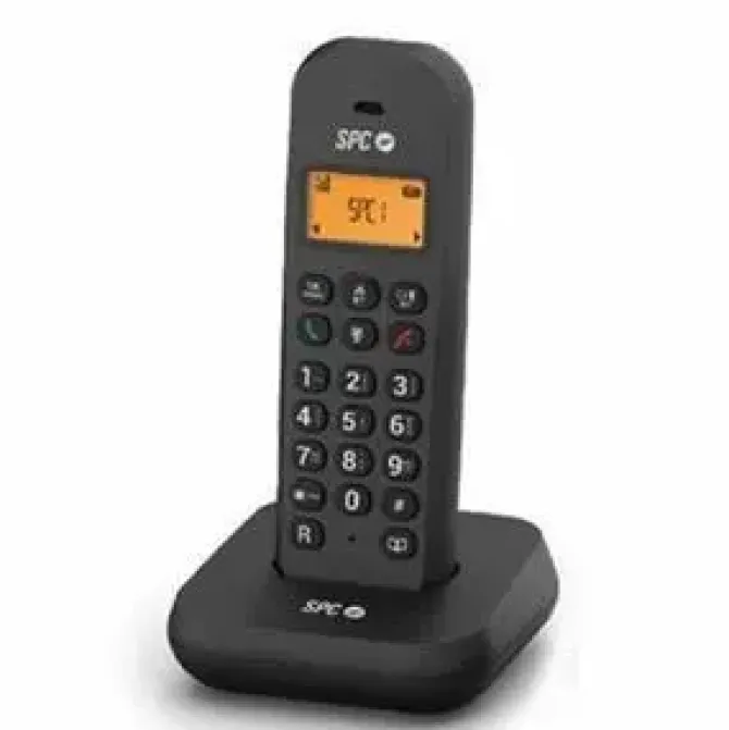SPC KEOPS TELEFONO FIJO INALAMBRICO DECT - PANTALLA ILUMINADA - AGENDA 50 CONTACTOS - IDENTIFICADOR DE LLAMADAS - COLOR NEGRO