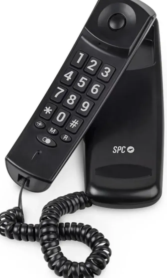 SPC ORIGINAL LITE 2 TELEFONO FIJO - SIN PILAS - SIN CONEXION A LA LUZ - INDICADOR LUMINOSO - 10 MEMORIAS INDIRECTAS - COMPACTO Y LIGERO - COLOR NEGRO