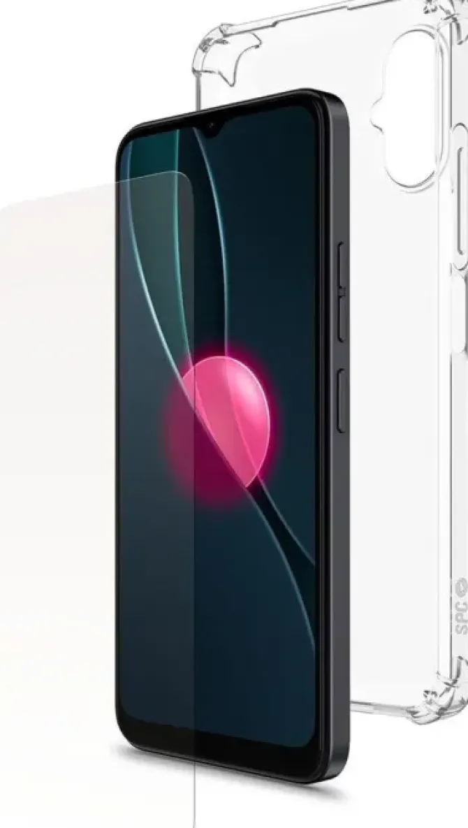 SPC PACK DE FUNDA Y CRISTAL TEMPLADO COMPATIBLE CON SPC DISCOVERY DE 6.5 - CARCASA EXTRARRESISTENTE - PROTECCION CONTRA ARAÑAZOS - DISEÑO TRANSPARENTE - COLOR NEGRO