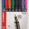 STABILO OHPEN PACK DE 8 ROTULADORES PERMANENTES - PUNTA SUPERFINA - TRAZO DE 0.4MM - AGARRE ANTIDESLIZANTE - TAPON VENTILADO - COLORES SURTIDOS