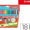 STABILO POWER PACK DE 18 ROTULADORES DE COLORES - PUNTA MEDIA DE 2MM - TINTA LAVABLE - CAPUCHON VENTILADO - COLORES SURTIDOS
