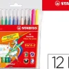 STABILO TRIO AZ PACK DE 12 ROTULADOR DE PUNTA FINA DE FIBRA - TRAZO 0.7MM - TINTA SUPER LAVABLE - FORMA TRIANGULAR - COLORES SURTIDOS
