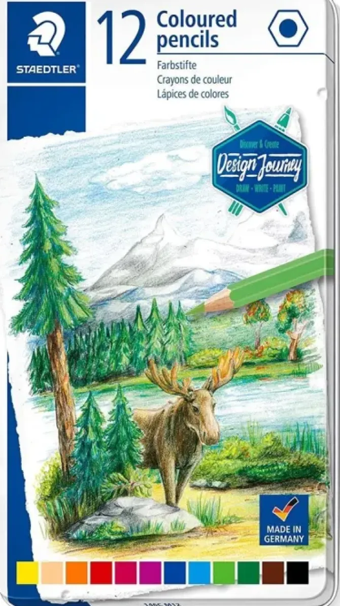 STAEDTLER 146C PACK DE 12 LAPICES DE COLORES - MINA SUAVE - COLORES SURTIDOS