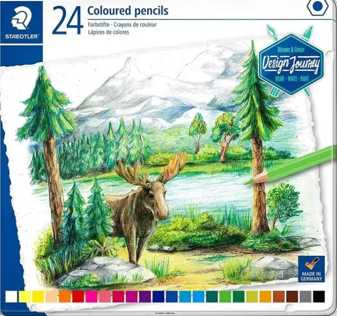 STAEDTLER 146C PACK DE 24 LAPICES DE COLORES - MINA SUAVE - COLORES SURTIDOS