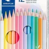 STAEDTLER 146C PACK DE 12 LAPICES DE COLORES PASTEL HEXAGONALES - MINA SUAVE - RESISTENCIA A LA ROTURA - COLORES SURTIDOS