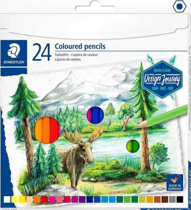 STAEDTLER 146C PACK DE 24 LAPICES DE COLORES - MINA SUAVE - COLORES SURTIDOS
