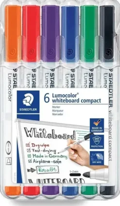 STAEDTLER LUMOCOLOR 341 PACK DE 6 MARCADORES PARA PIZARRA - SECADO RAPIDO - COLORES SURTIDAS