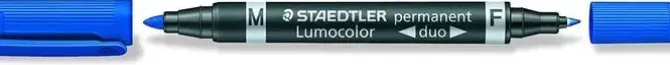 STAEDTLER LUMOCOLOR 348 ROTULADOR PERMANENTE DE DOBLE PUNTA - SECADO RAPIDO - COLOR AZUL