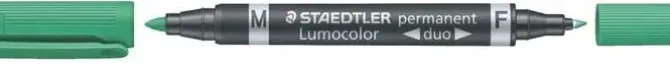 STAEDTLER LUMOCOLOR 348 ROTULADOR PERMANENTE DE DOBLE PUNTA - SECADO RAPIDO - COLOR VERDE