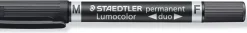 STAEDTLER LUMOCOLOR 348 ROTULADOR PERMANENTE DE DOBLE PUNTA - SECADO RAPIDO - COLOR NEGRO