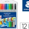 STAEDTLER NORIS 320 PACK DE 12 ROTULADORES DE DOBLE PUNTA - RESISTENTE A LA PRESION - COLORES SURTIDOS