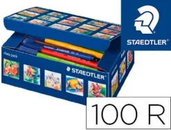 STAEDTLER NORIS 326 PACK DE 100 ROTULADORES DE PUNTA FINA - TRAZO 1MM APROX - TINTA BASE DE AGUA - COLORES SURTIDOS