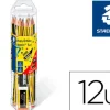 STAEDTLER NORIS 120 PACK DE 12 LAPICES DE GRAFITO HEXAGONALES + GOMA DE BORRAR - MINA HB ULTRARRESISTENTE DE 2MM - MADERA DE BOSQUES SOSTENIBLES