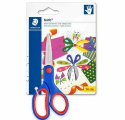 STAEDTLER NORIS 965 TIJERA ESCOLAR DE SEGURIDAD - AGARRE ERGONOMICO SUAVE - CUCHILLAS ROMAS - LONGITUD 14CM