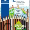 STAEDTLER NORIS COLOUR 185 PACK DE 12 LAPICES HEXAGONALES DE COLORES - FABRICADOS EN WOPEX - MUY RESISTENTES - MADERA DE FUENTES SOSTENIBLES - COLORES SURTIDOS
