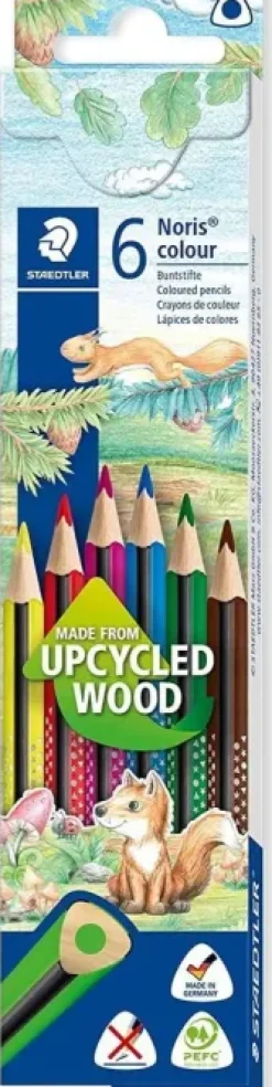 STAEDTLER NORIS COLOUR 187 PACK DE 6 LAPICES TRIANGULARES DE COLORES - RESISTENCIA A LA ROTURA - COLORES SURTIDOS