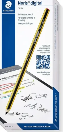 STAEDTLER NORIS DIGITAL PACK DE LAPIZ DIGITAL + 5 PUNTAS DE RECAMBIO - SUPERFICIE ANTIDESLIZANTE - NO NECESITA CARGA