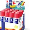 STAEDTLER NORIS EXPOSITOR DE 12 BARRAS DE PEGAMENTO 40GR - SIN DISOLVENTES - USO ESCOLAR - PEGA PAPEL, CARTULINA, TEJIDO ETC
