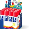 STAEDTLER NORIS EXPOSITOR DE 12 BARRAS DE PEGAMENTO 20GR - SIN DISOLVENTES - USO ESCOLAR - PEGA PAPEL, CARTULINA, TEJIDO ETC