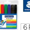 STAEDTLER NORIS WATERCOLOUR 341 PACK DE 6 ROTULADORES DE GRAN TAMAÑO - TRAZO 3MM APROX - LAVABLE FACILMENTE - TINTA BASE DE AGUA - COLORES SURTIDOS