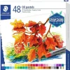 STAEDTLER PASTELES AL OLEO 2420 PACK DE 48 CERAS BLANDAS - RESISTENCIA A LA ROTURA - EXTREMADAMENTE BRILLANTES - COLORES SURTIDOS