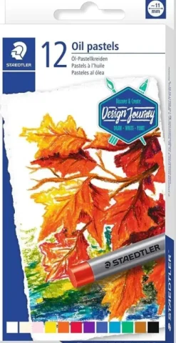 STAEDTLER PASTELES AL OLEO 2420 PACK DE 12 CERAS BLANDAS - RESISTENCIA A LA ROTURA - EXTREMADAMENTE BRILLANTES - COLORES SURTIDOS