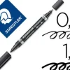 STAEDTLER ROTULADOR PERMANENTE LUMOCOLOR DUO NEGRO PUNTA 0.6-1.5 MM REF. 348-9 CS43080