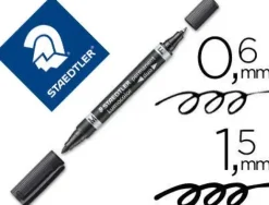 STAEDTLER ROTULADOR PERMANENTE LUMOCOLOR DUO NEGRO PUNTA 0.6-1.5 MM REF. 348-9 CS43080