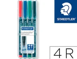 STAEDTLER ROTULADOR STAEDTLER LUMOCOLOR"M" 4COL 317 WP4 MAK249461