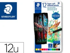 STAEDTLER SUPER SOFT 149C PACK DE 12 LAPICES DE COLORES - MINA EXTRA SUAVE - COLORES SURTIDOS