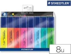 STAEDTLER TEXTSURFER CLASSIC 364 PACK DE 8 MARCADORES FLUORESCENTES - PUNTA BISELADA 1 - 5MM APROX - SECADO RAPIDO - COLORES SURTIDOS