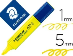 STAEDTLER TEXTSURFER CLASSIC 364 MARCADOR FLUORESCENTE - PUNTA BISELADA - TRAZO ENTRE 1 - 5MM - TINTA CON BASE DE AGUA - COLOR AMARILLO