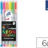 STAEDTLER TRIPLUS FINELINER 334 PACK DE 6 ROTULADORES DE PUNTA FINA - TRAZO 0.3MM APROX - TINTA BASE DE AGUA - COLORES SURTIDOS