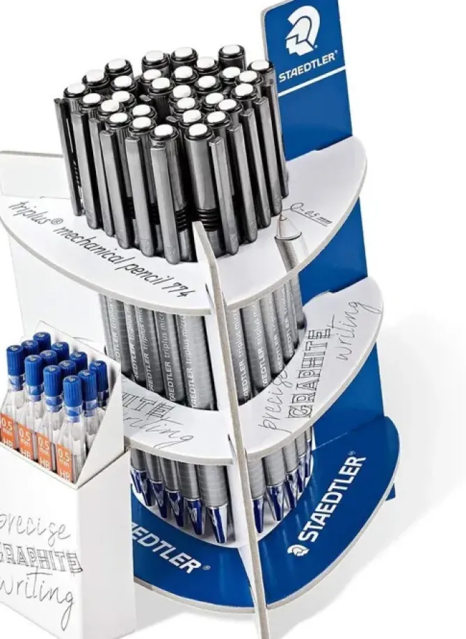 STAEDTLER TRIPLUS MICRO 774 EXPOSITOR CON 30 PORTAMINAS + 12 TUBOS DE MINAS MARS MICRO 250 05-HB