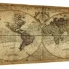 SUBBLIM ALFOMBRILLA DE ESCRITORIO MAPA DEL MUNDO VINTAGE - TAMAÑO 900X400X3MM - ESPACIO PARA RATON Y TECLADO - RESISTENTE AL AGUA - BASE ANTIDESLIZANTE - DISEÑO ELEGANTE