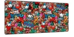 SUBBLIM ALFOMBRILLA DE RATON GRAFFITI - TAMAÑO 900X400MM - CAUCHO ANTIDESLIZANTE - BORDES COSIDOS - ALTA ELASTICIDAD - TECNOLOGIA DE IMPRESION DE ALTA PRECISION Y CALIDAD - FACIL DE LIMPIAR - COLOR VA