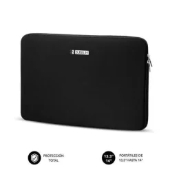SUBBLIM BUSINESS LAPTOP SLEEVE NEOPRENE FUNDA PARA PORTATILES HASTA 14 - FABRICADA EN NEOPRENO - DELGADA Y LIGERA - DOBLE CREMALLERA - COLOR NEGRO