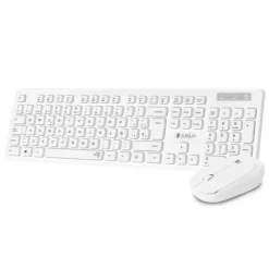 SUBBLIM COMBO BUSINESS SLIM - TECLADO Y RATÓN INALÁMBRICOS - ERGONOMÍA Y SILENCIO - 2.4G - COLOR BLANCO