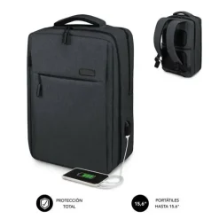 SUBBLIM MOCHILA PARA PORTATILES DE 15,6 - ESPACIO ACOLCHADO PARA PORTATIL - BOLSILLO PARA TABLET - ORGANIZADORES INTERNOS - PUERTO USB - COLOR NEGRO