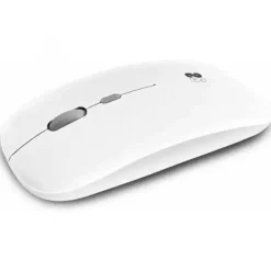SUBBLIM RATÓN DUAL FLAT - CONEXIÓN DUAL - SILENT CLICK - BATERÍA RECARGABLE - RUEDA DE SILICONA - PRECISIÓN 1600 DPI - COLOR BLANCO