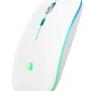 SUBBLIM RATÓN LED DUAL FLAT MOUSE - CONEXIÓN DUAL - SILENT CLICK - ILUMINACIÓN LED EN 7 COLORES - BATERÍA DE LARGA DURACIÓN - COLOR BLANCO