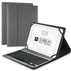 SUBBLIM TECLADO BLUETOOTH EXTRAÍBLE - FUNDA UNIVERSAL 9-10,1 - DISEÑO ULTRADELGADO - SOPORTE AJUSTABLE - ACCESO A TODAS LAS FUNCIONES - SISTEMA MAGNÉTICO - RESISTENTE Y ADAPTABLE - INALÁMBRICO - BLUET
